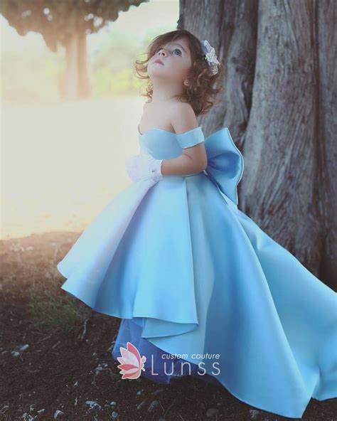 Most Beautiful Sky Blue Satin Off The Shoulder High Low