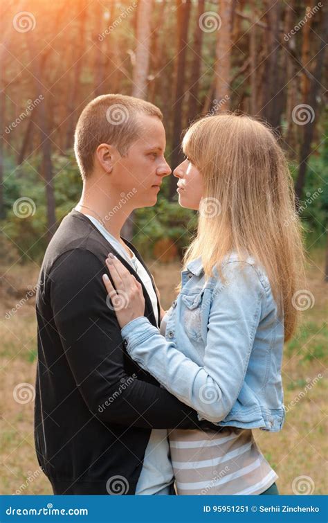 Couple Loving Each Other Outdoors Stock Image Image Of Relationship