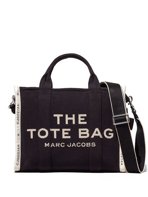 Marc Jacobs The Jacquard Small Tote Bag In Black Modesens