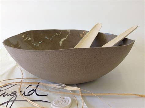 large salad ceramic bowl grey bowl, Open bowl Salad bowl ,Elegant modern fruit bowl ,Gift for 