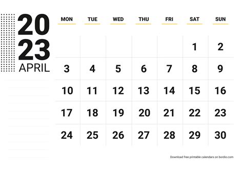 April 2023 Calendar Printable Template Calendar