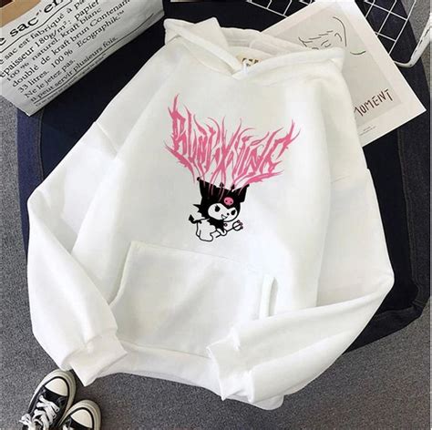 pink kuromi hoodie harajuku hoodie grunge aesthetic hoodie etsy harajuku outfits cute
