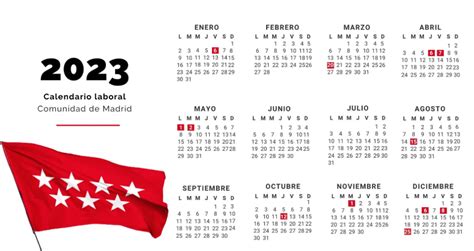 Calendario Laboral De La Comunidad De Madrid Para 2023 Grupo Jenasa