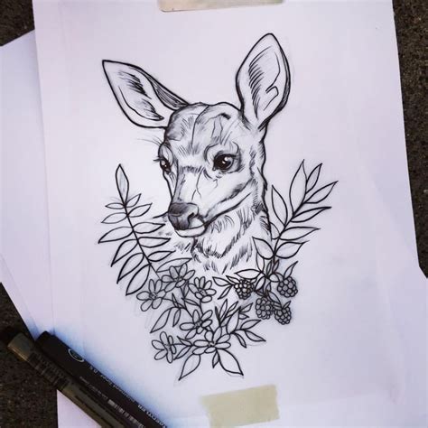 Cute Deer Drawings Deer Tattoo Animal Tattoos