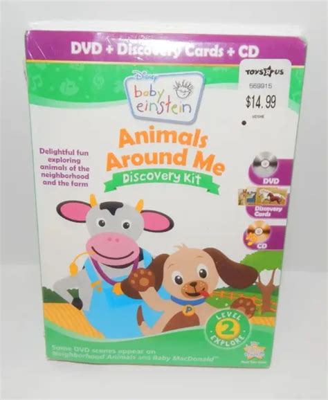 Baby Einstein Animals Around Me Discovery Kit Dvd Cards Cd Set New