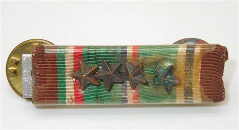 Orig Wwii Us Army European African Middle Eastern Campaign Ribbon Stars Eame For Sale