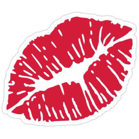 Kiss Red Lips Stickers By Designzz Redbubble