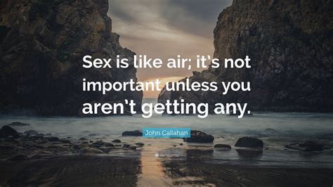 john callahan quote “sex is like air it s not important unless you aren t getting any ”
