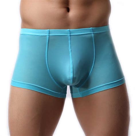 Men S Boxer Sheer See Through Underwear Trunks EBay