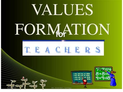 Values Formation For Teachers