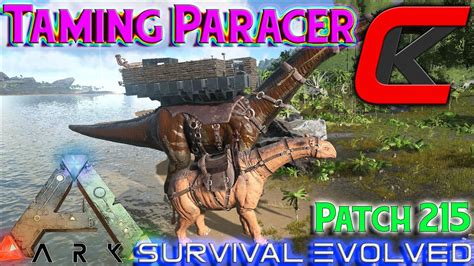 Ark Survival Evolved Taming A Paracer And Building On His Buildable
