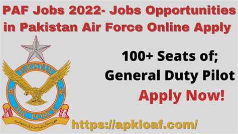 Paf Jobs 2022 Jobs Opportunities In Pakistan Air Force Online Apply