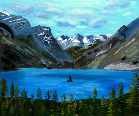 Mountain Painting Canvas Mountain Landscape Painting Lake Painting