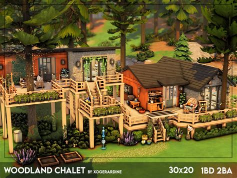 The Sims Resource Woodland Chalet No Cc