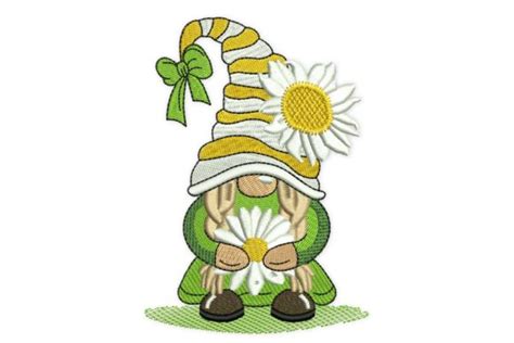 Machine Embroidery Designs Daisy Gnome Embroidery Craft Supplies