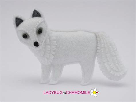 felt arctic fox polar fox white fox snow fox stuffed felt arctic fox ornament toy magnet