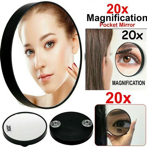 Cheap New Cosmetics Tool Plastic Acne Pores Two Suction Cups Makeup Mirror 20x Magnifying Mirror