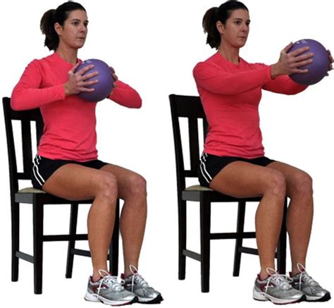 Do This Seated Upper Body Workout From Your Chair Chest Squeeze With
