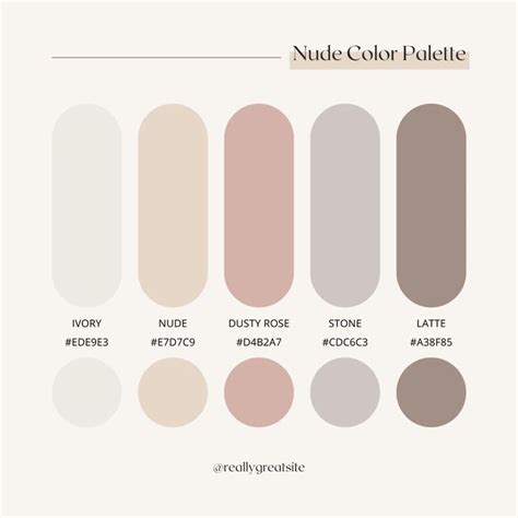 The Nude Color Palette Is Shown With Different Shades