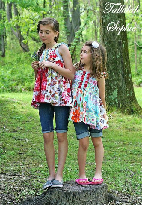 big sis sz 10 and lil sis sz 8 knot tops by tallulah sophie handmade clothes skirt pattern