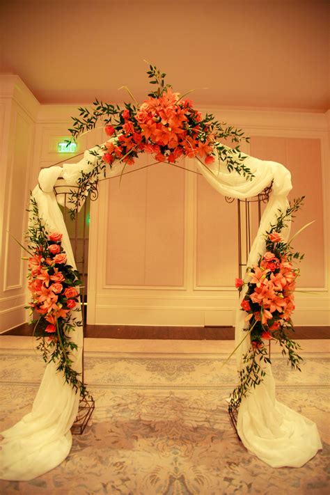 Classic and creative fall flower arrangements can be outstanding additions to autumn wedding decorations. Wedding Arch St. Regis Hotel - www.anikdesigns.com | Fall ...