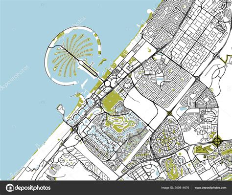 Vector Map City Dubai United Arab Emirates Uae Dubai Sharjah — Stock