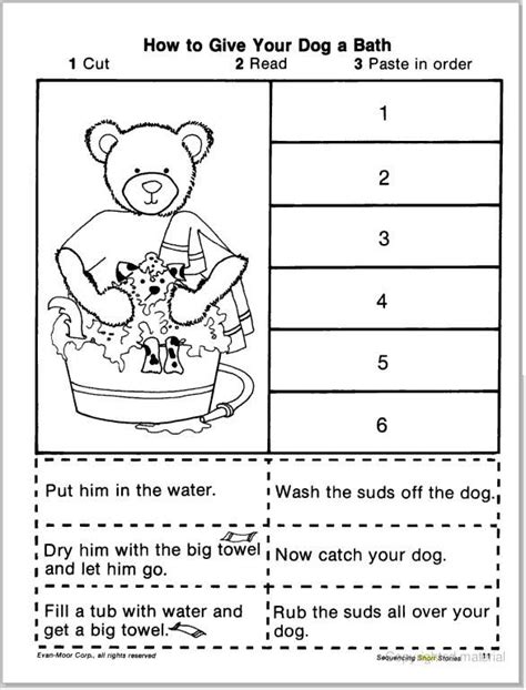 Cut And Paste Sequencing Worksheets For First Grade Maryann Kirbys