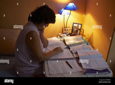 40 45 Year Old Woman Studying Stock Photo Alamy