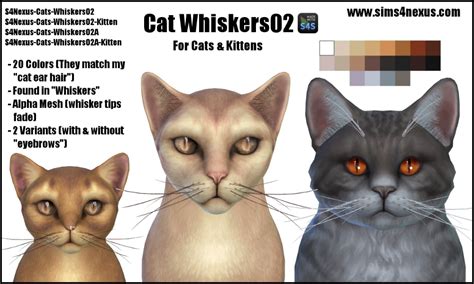 Cat Whiskers02 For Cats And Kittens Go To Sims 4 Nexus Sims 4