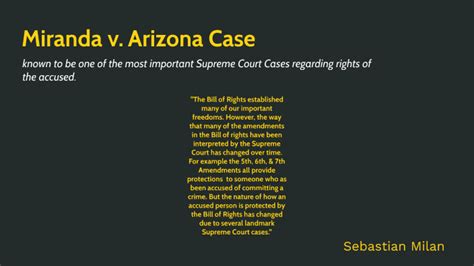 Miranda V Arizona Case By Sebastian