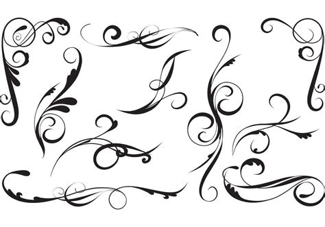 Elegant Vector Swirls Pack Swirl Design Drawing Vector Art Design