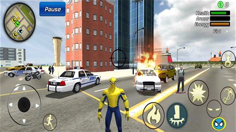 Spider Rope Hero Gangstar Vegas Crime City Simulator Stealing Police