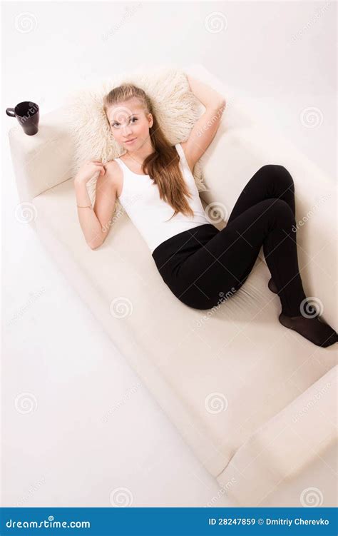 Sensuality Woman Lying On A Sofa Stock Image Image Of Female Pose