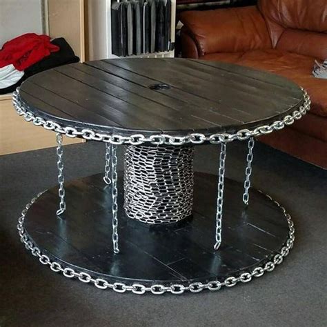 Discover (and save!) your own pins on pinterest Custom Cable Spool Table with Industrial Chain Look ...