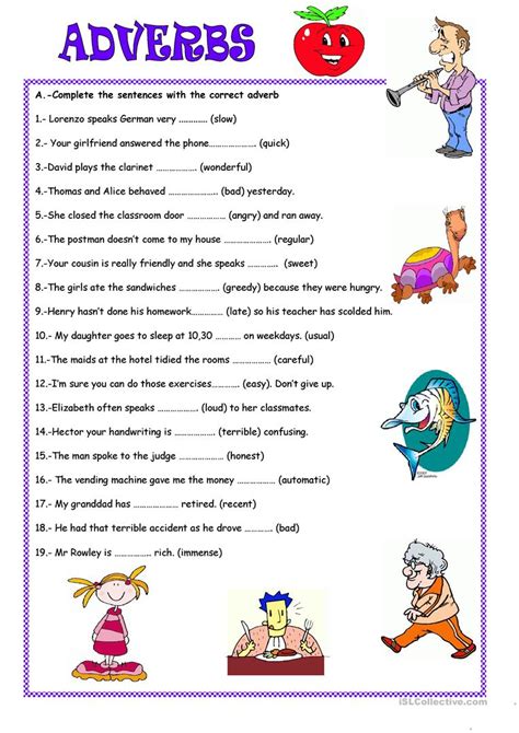 Lesson 52 / adverbs of manner presentation: ADVERBS worksheet - Free ESL printable worksheets made by teachers