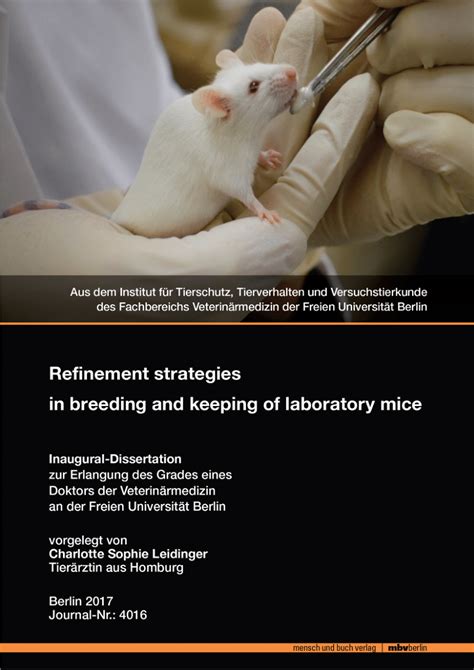 Pdf Refinement Strategies In Breeding And Keeping Of Laboratory Mice