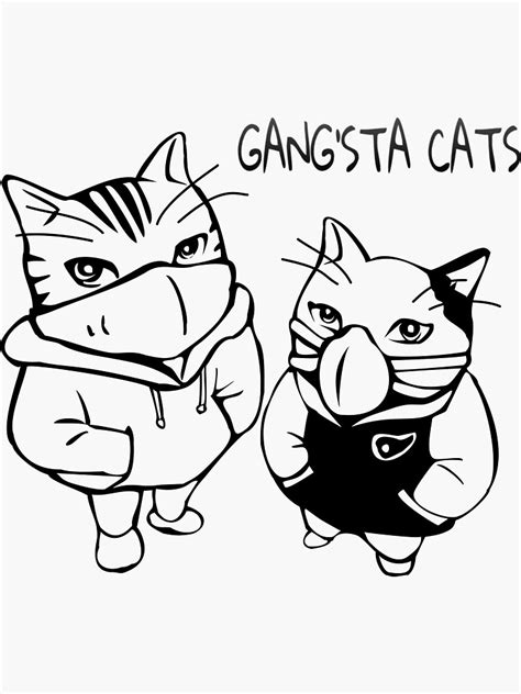 Cat Funny Cats Gangsta Cats Sticker By Stylo79 Redbubble