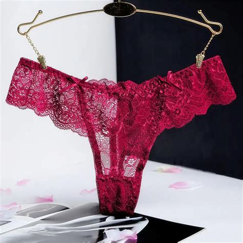 1pc New Trend Sexy Fashion Women Low Rise G String Thongs Ultra Thin Lace Panties Briefs Hollow
