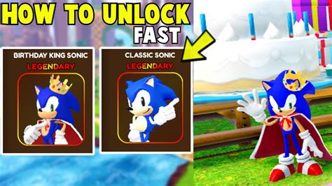 How To Unlock Classic Sonic Birthday King Sonic Skin Fast In Sonic