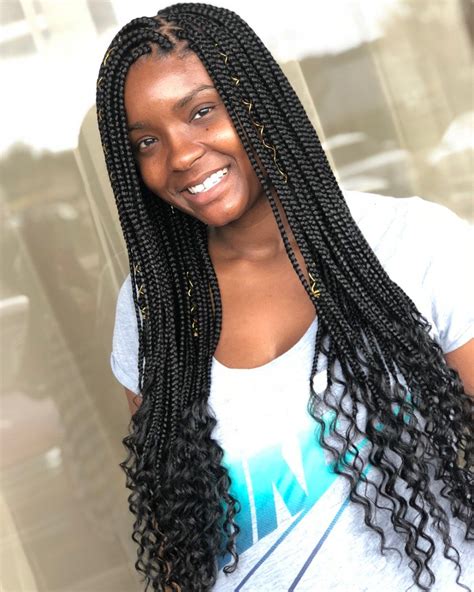 9 Casual Medium Box Braids With Curly Ends