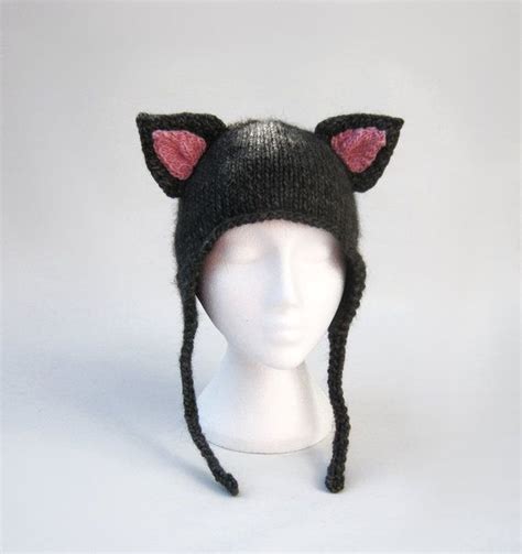 Animal Ears Hat Knitted Cat Hat With Ears Ear Flap Hat By Jarg0n £30