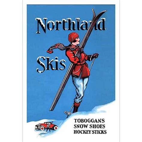 Northland Skis 1920s Ad With Woman Ski Poster 2 Sizes