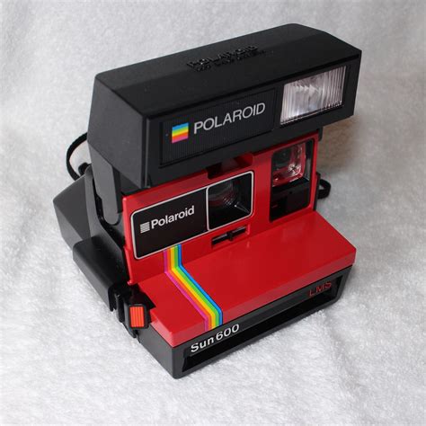 Fun Rainbow Polaroid Sun 600 Upcycled Red