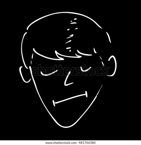 Hand Draw Sketch Calm Face Man Stock Vector Royalty Free 481766380