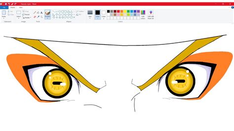 How To Draw Naruto Sage Mode Eye Easy Drawing Ms Paint 3essoo Youtube