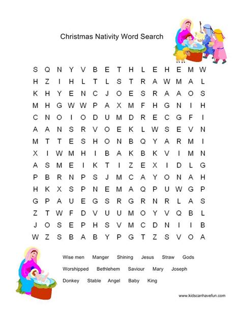 Christmas Nativity Word Search And Other Activities Christmas Words