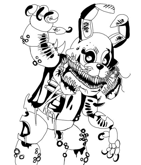 Fnaf Bonnie Freddy Coloring Pages Drawing Golden Easy Nights Five Para