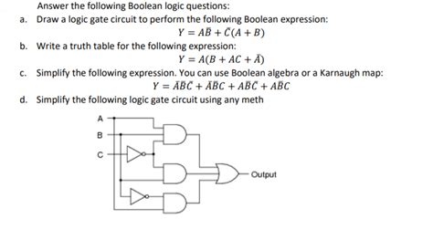 Solved Answer The Following Boolean Logic Questions Draw
