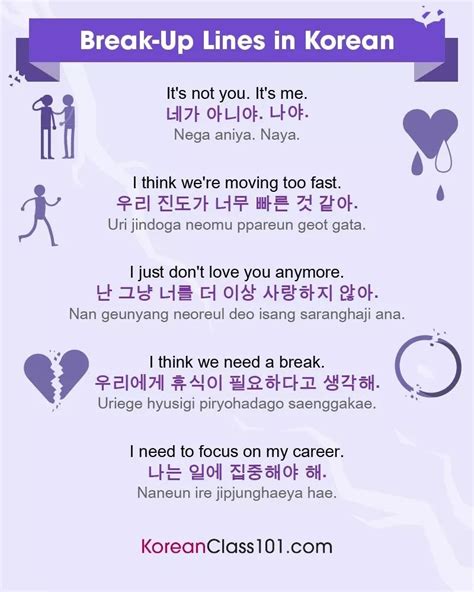 Korean Break Up Lines Korean Verbs Korean Phrases Korean Quotes