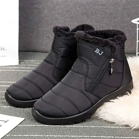 botas de nieve de felpa gruesa para mujer botines de algodón